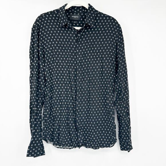 The Kooples Mens Casual Work Geometric Slim Fit Long Sleeve Button Up Shirt‎ L - Picture 1 of 7